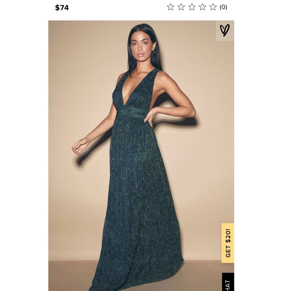 Looking Radiant Blue and Green Metallic Maxi Dress